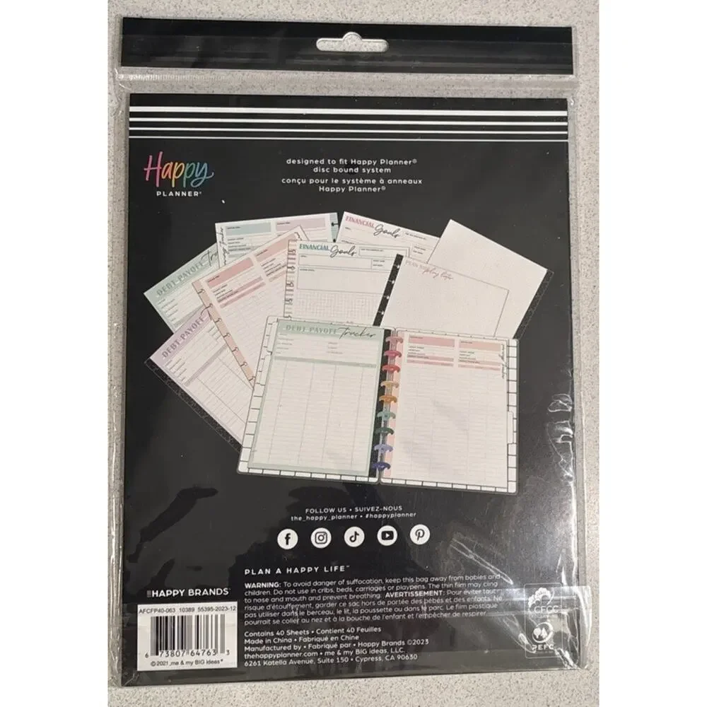 The Happy Planner Debt Payoff Budget Bundle Notebook Classic Paper Block Pad